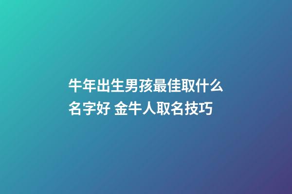 牛年出生男孩最佳取什么名字好 金牛人取名技巧